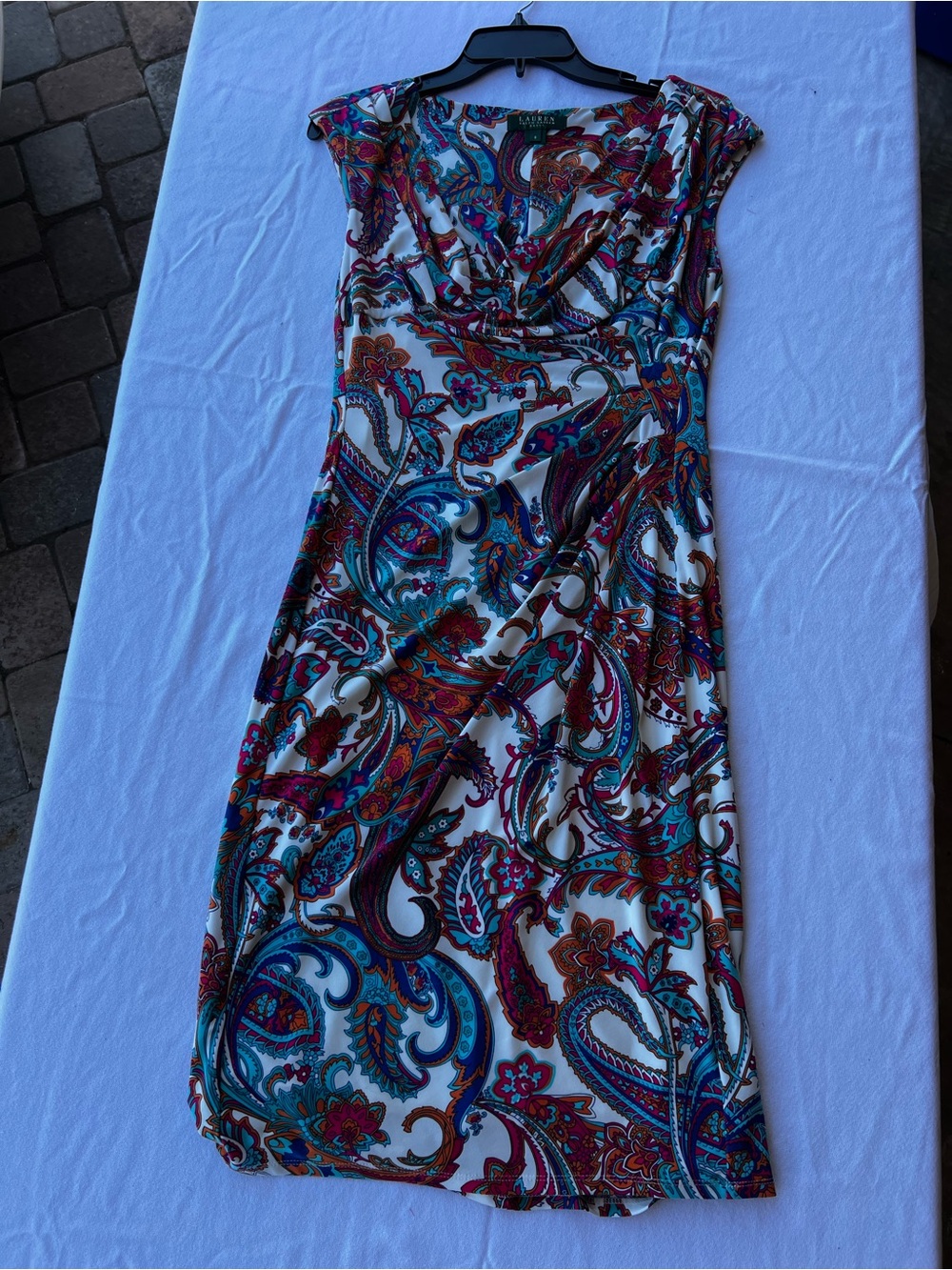 Ralph Lauren Multicolor Paisley V-Neck Maxi Dress